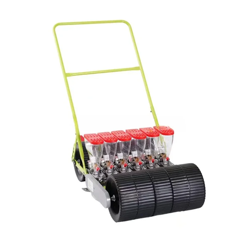 4 rows of hand push agricultural machinery rapeseed sowing rice planting vegetable sowing machine