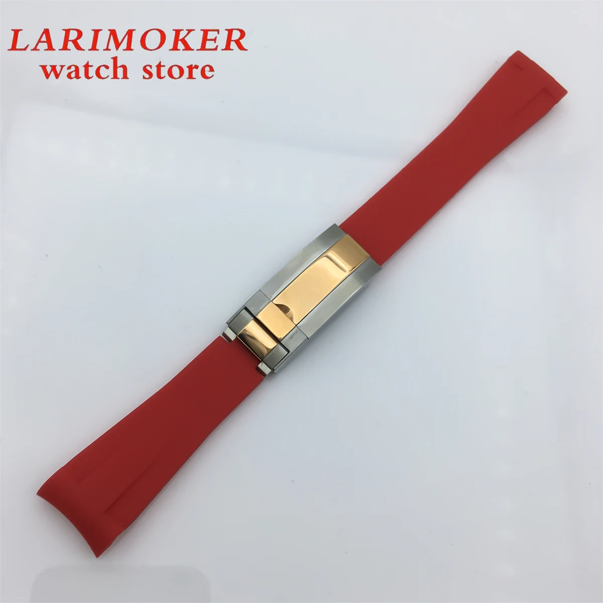 Ремешок силиконовый для часов, резиновый складной браслет с серебристой розовой, золотой, черной или серебристой пряжкой из нержавеющей стали, 20 мм