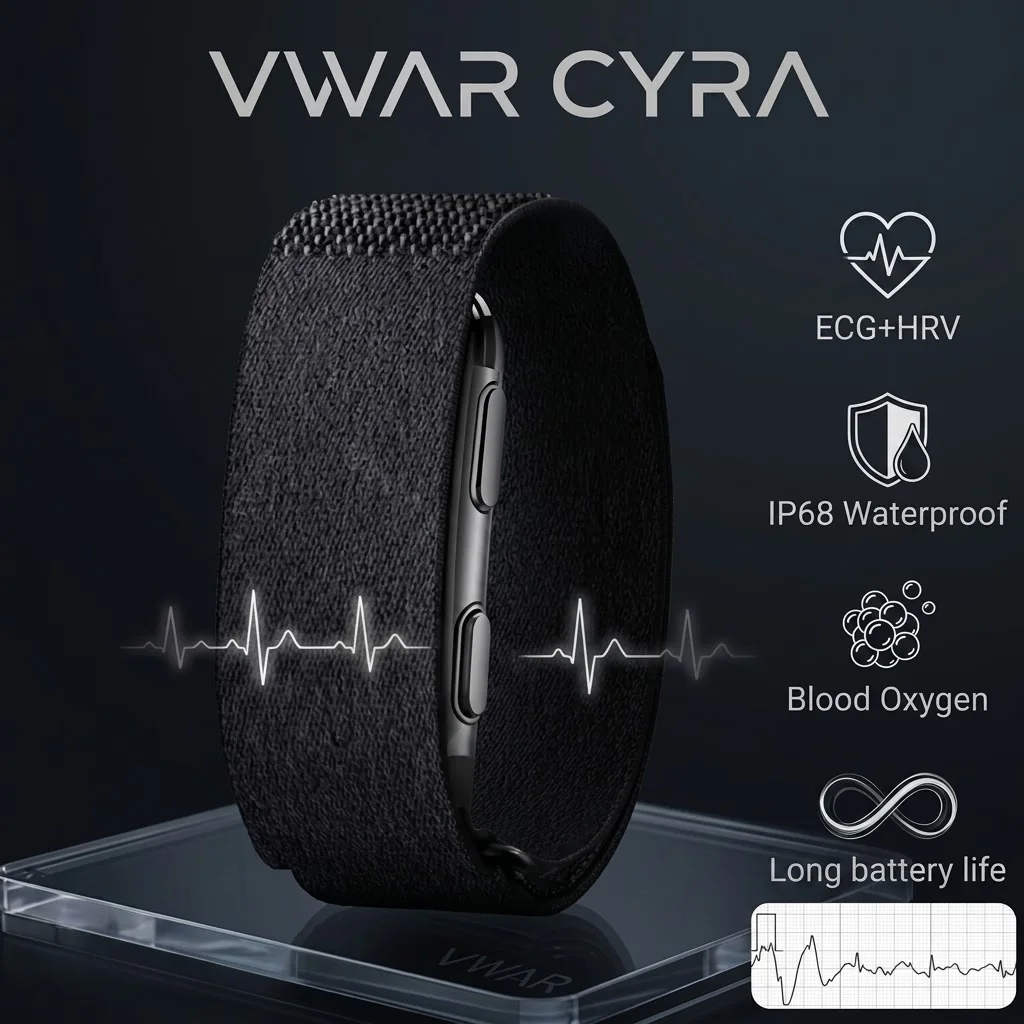 2026 New VWAR CYRA Smart Band ECG+HRV Heart Rate Monitor Blood Oxygen Health Fitness Tracker SMS Reminder Screenless Smart Watch