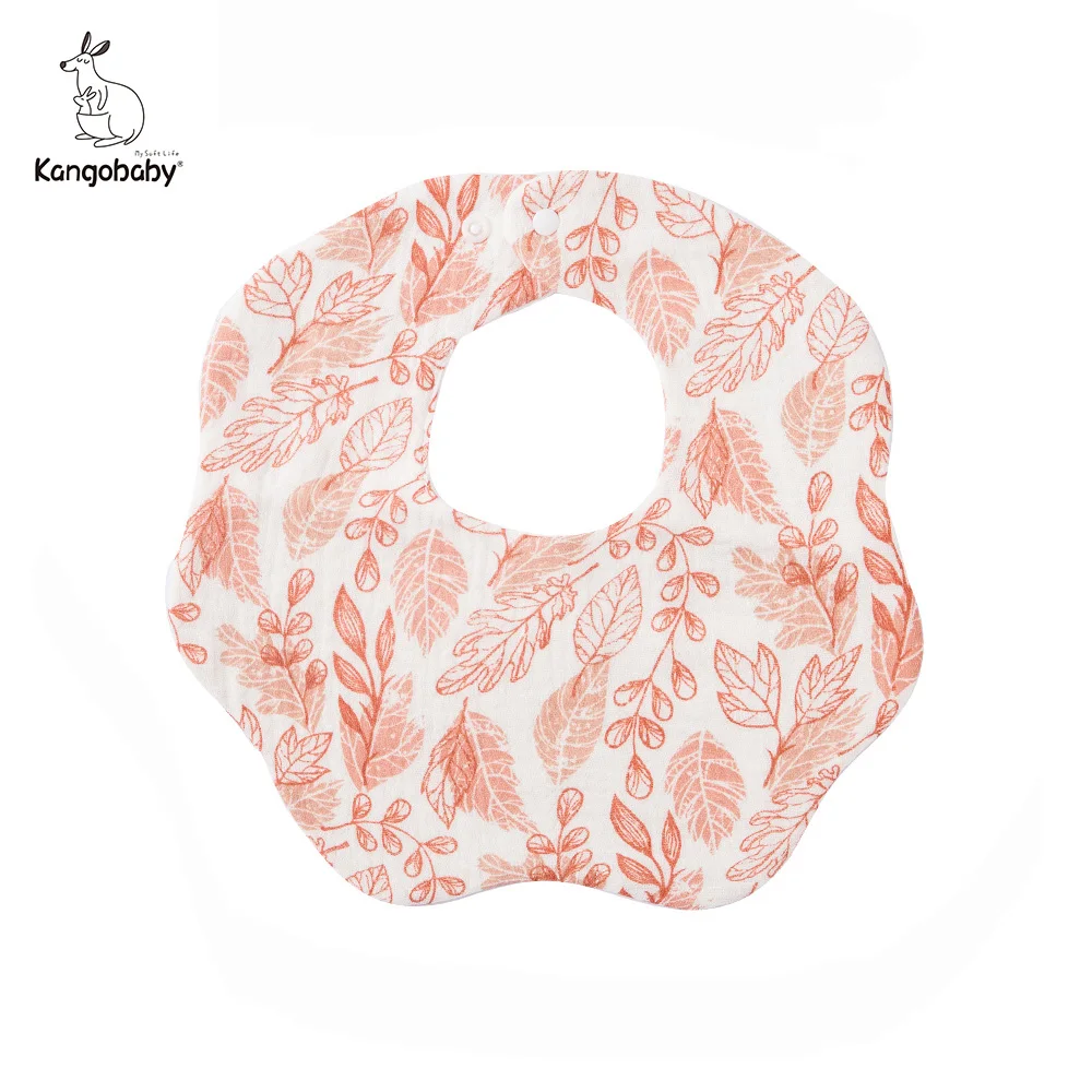 Kangobaby #My Soft Life# All Season New Breathable Crepe Cotton Newborn Muslin Feeding Bib Antibacterial Baby Burp Cloth