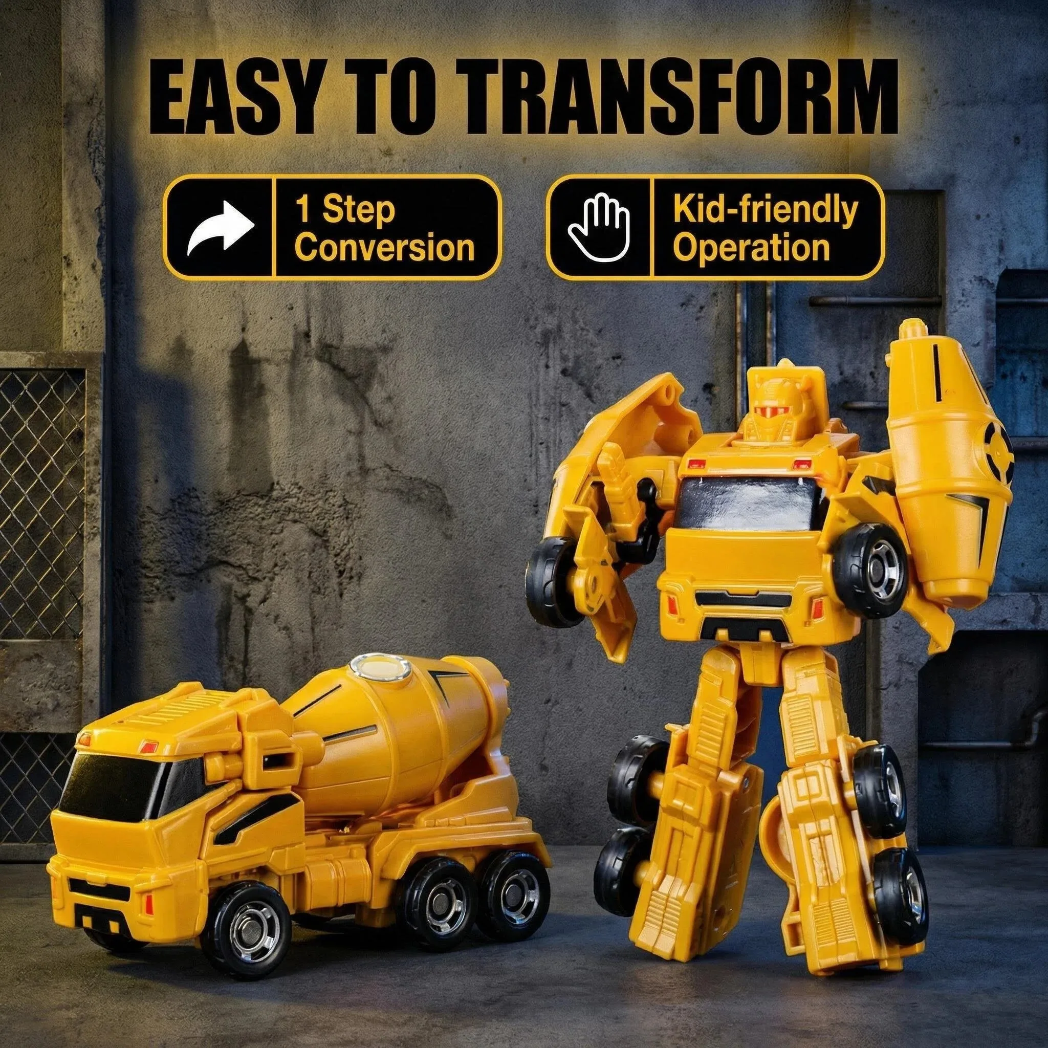 4-in-1 Mini Alloy Car Transformation Model - Construction Excavator Model - Action Figure - Robot - Plastic Toy - The Best Choic