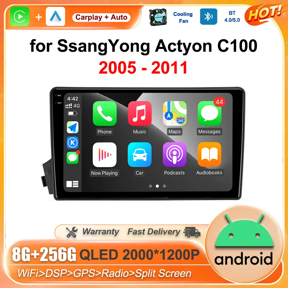 

Автомобильный радиоприемник GPS Navi, мультимедиа для SsangYong Actyon C100 2005-2011, автоматический Wi-Fi, видеоплеер, IPS-экран, интеллектуальная система Android