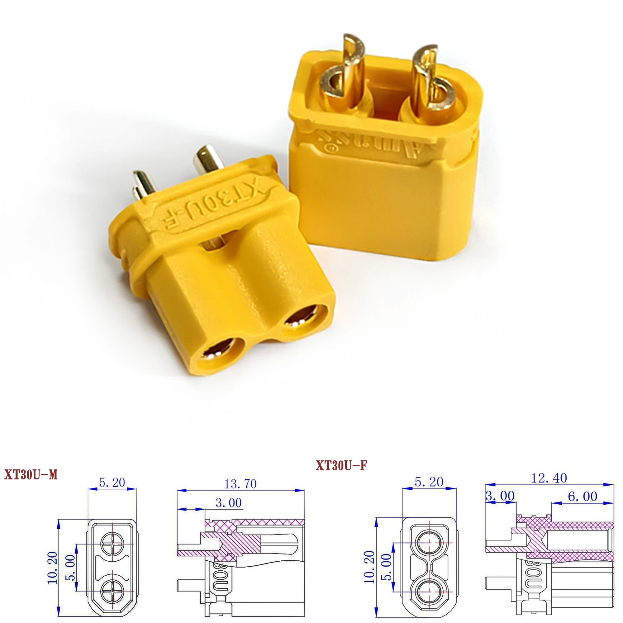 XT60H XT60 XT30U Plugs with Sheath Bullet Connectors Plug For RC Quadcopter FPV Racing Drone Lipo Battery
