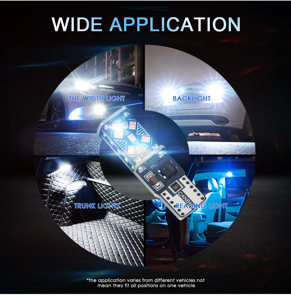 2つのベッドサイドランプを備えた新しい光沢のある車の照明,2016 2016および168ユニット,t10 w5w,超高輝度,501および15 LED