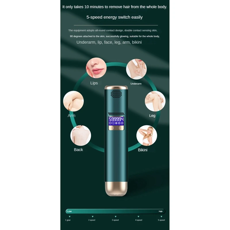 2In1 Freezing Point Hair Removal Device Household Laser- Hair Removal Device Body Hair Removal White US Plug