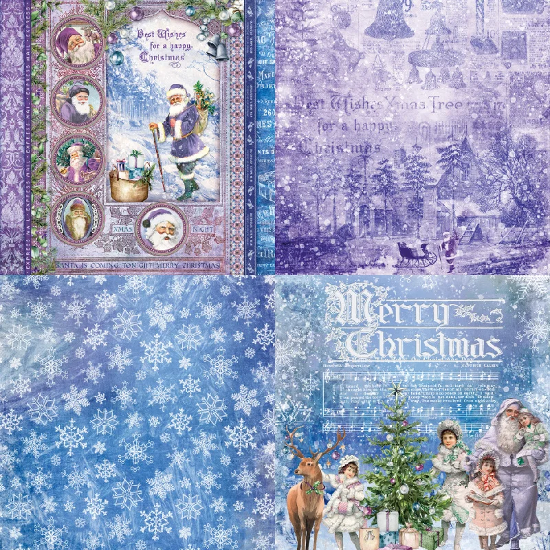 Merry Christmas Scrapbooking paper pack of 24 sheets handmade craft paper craft Background pad