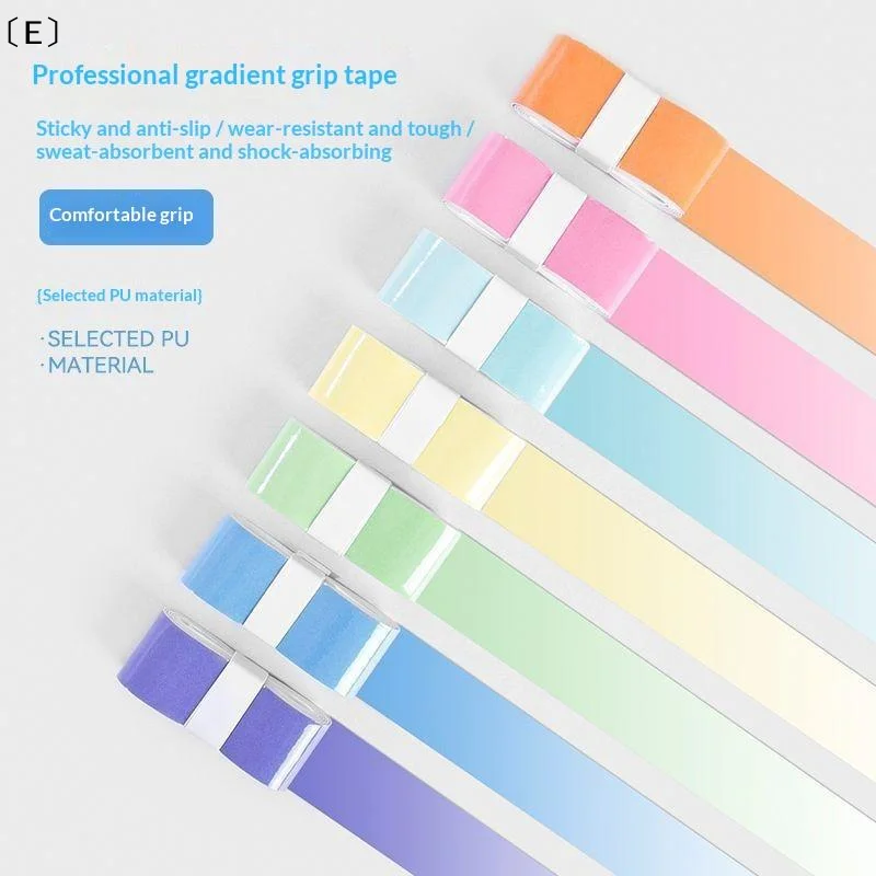 〔E〕6pcs Non Slip Badminton Racket Handle Grip Gradient Overgrip Tape Tennis Racket Rubber Grip Sports Supplies