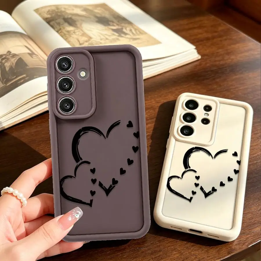 Double Hearts Case for Samsung Galaxy S26 Note 20 Ultra S24 ultra S20 FE S21 S22 Plus S23 S25 Phone Cover
