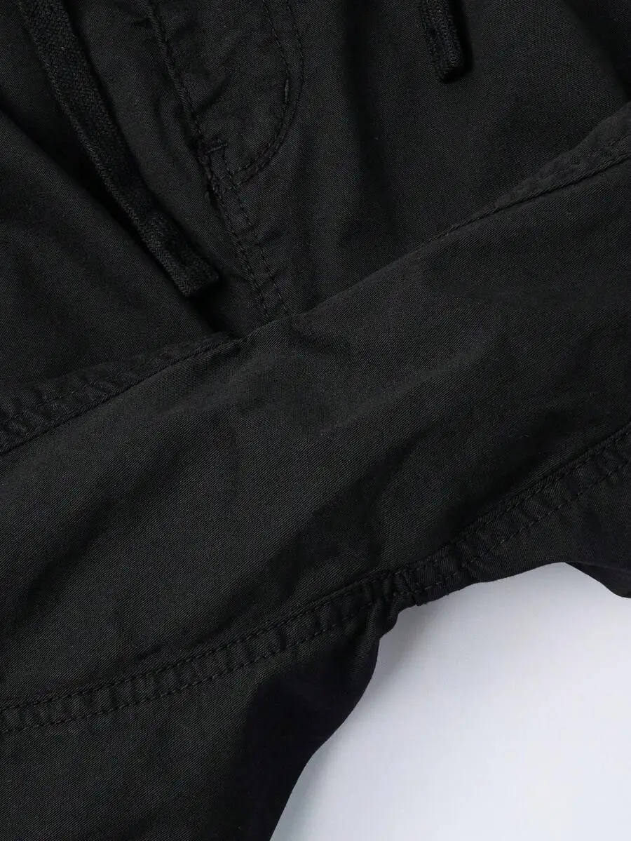 

Mens Washed Cotton Cargo Shorts Drawstring Waist Casual Lightweight Multi Pocket Shorts For Hiking Camping Fishing Streetwear