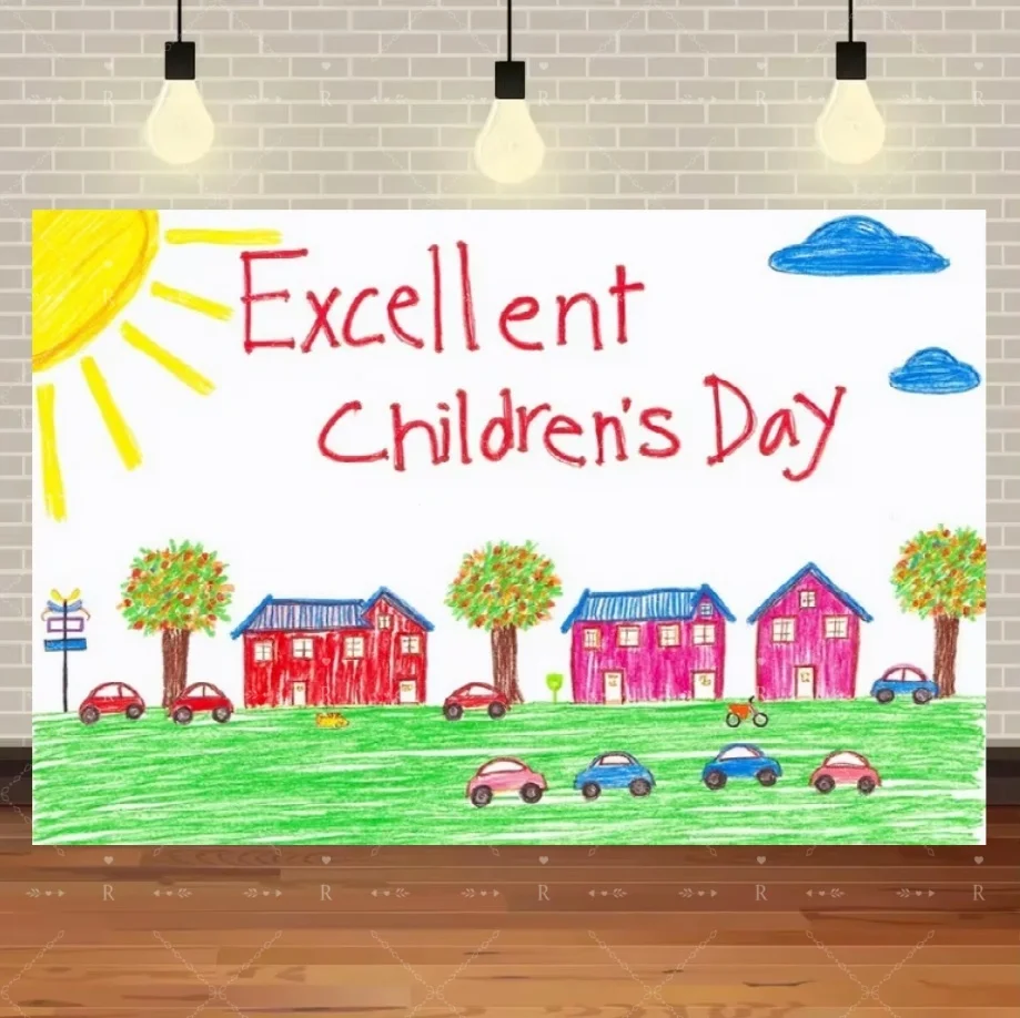 Cartoon Happy Children's Day Theme Background Feliz Día del Niño Child Party Decoration Backdrop Baby Shower Banner Supplies 5