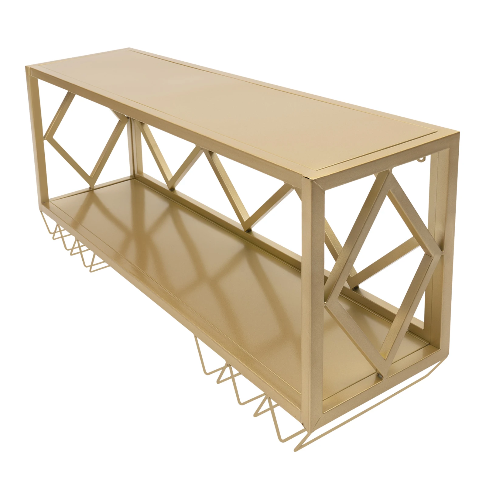 رف النبيذ الصناعي المثبت على الحائط 100*25*40 سم/39.37*9.84*15.75in رف معلق حامل زجاجات المطعم المنزلي