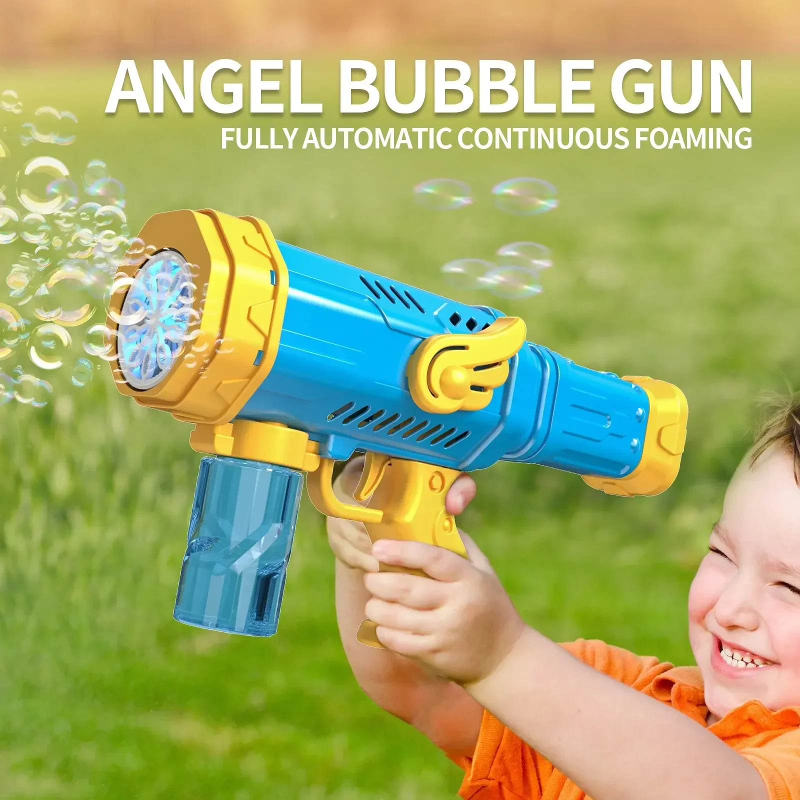 自動電動バブルガン 10穴バブルマシン ブロワーメーカー ソープウォーター LED付きおもちゃ 子供用 結婚式パーティー用