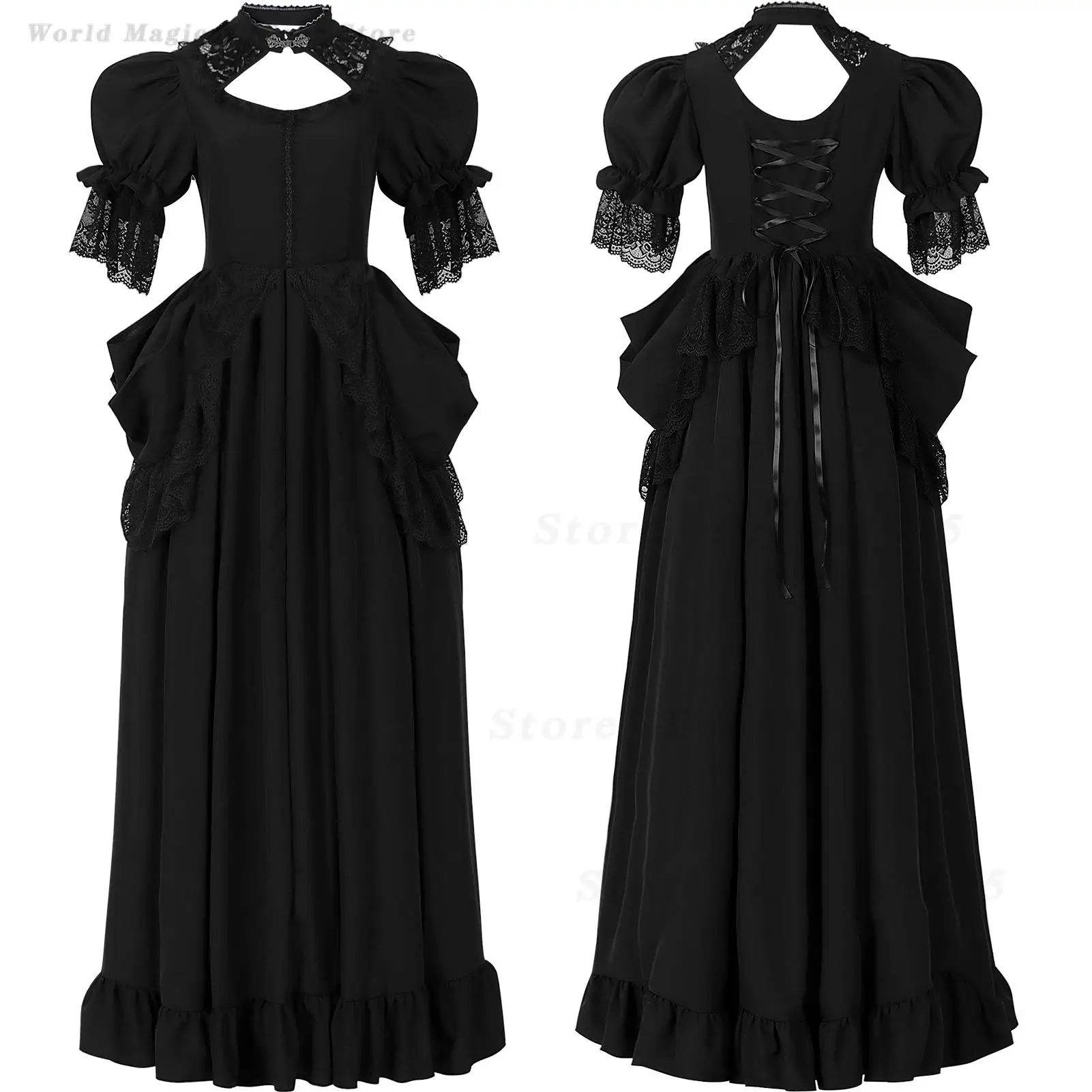 Women Court Vintage Noble Evening Dress, Renaissance Royal Ball Gown, Halloween Party Stage Dance Performance Cosplay Costume