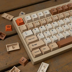 Gmk-ginkgoレトロpbt染料サブキーキャップ、スタンプキーキャップ、メカニカルキーボードキー用、7uスペースキー、1.75u 2.25シフト、セットあたり143キー