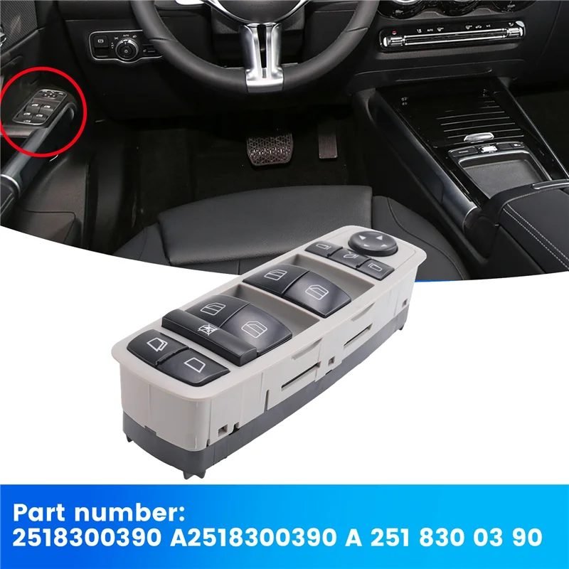 

Car Left Electric Window Master Control Switch For Mercedes W164 W251 GL320 R320 R500 R63 A2518300390 2518300390