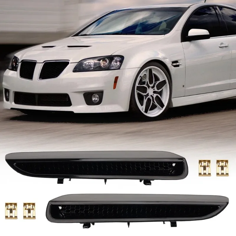 

2PCS For 2008 2009 Pontiac G8 GT GXP Pearl Black Engine Hood Grille Hood Shovel Grille Vents