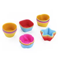 20/1PCS Silicone muffin mold Round muffin cup Heart cake 3