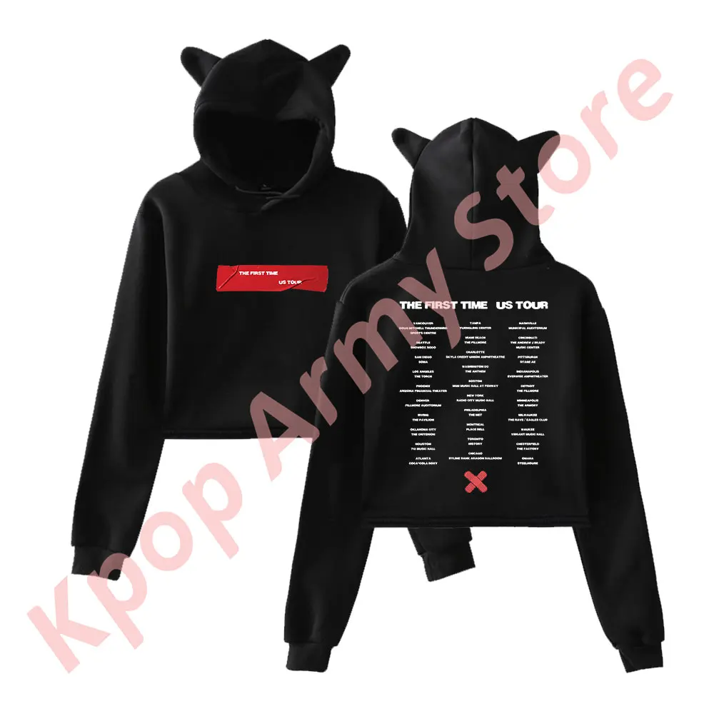 

The Kid Laroi Tape Pullovers The First Time Tour Merch Female Cat Ears Hoodie Long Sleeve Top Women's Clothes