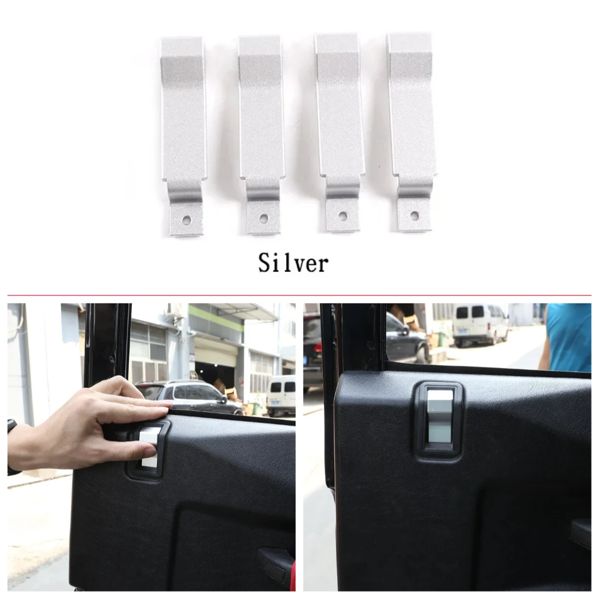 

Car Internal door latch Outside frame handle decoration cover Auto Accessories For Land Rover Defender 90 110 130 2004-2019
