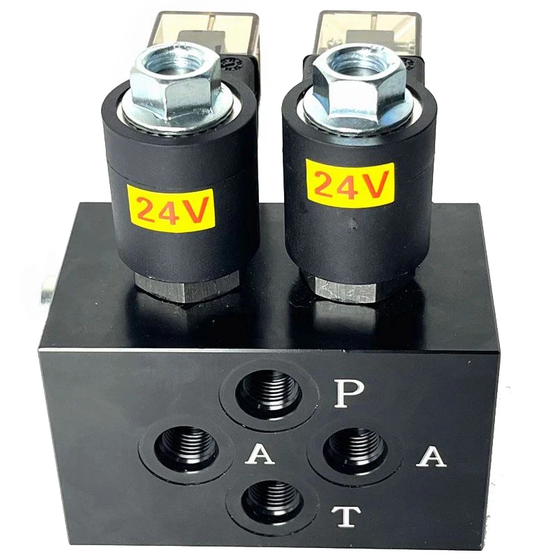 12/24V Double Solenoid Valve Hydraulic Shear Mother And Child Clip To Electrically Controlled Excavator Front-End Accessories