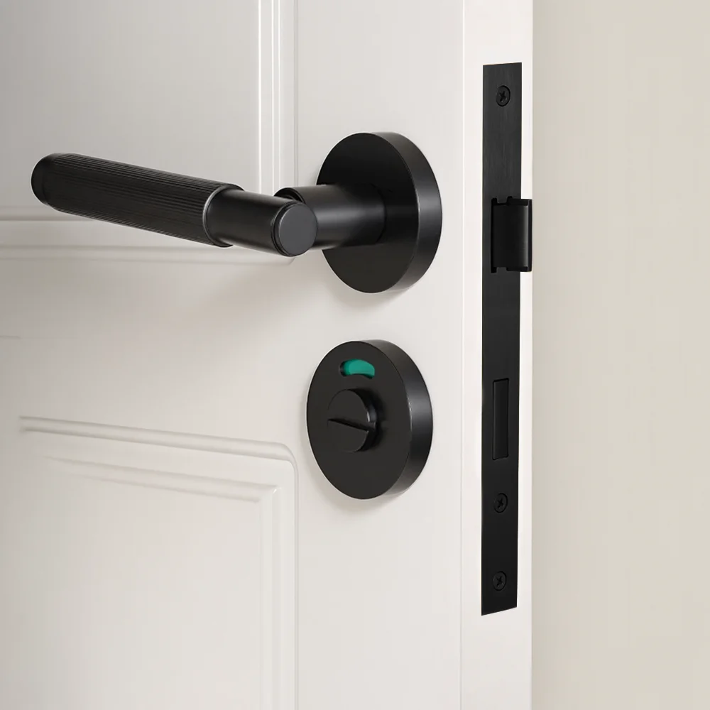 DOOROOM Solid Brass Door Lock Bathroom Lock Privacy Lock Identification Marker Bathroom Door Dummy Knob Hardware Door Lock