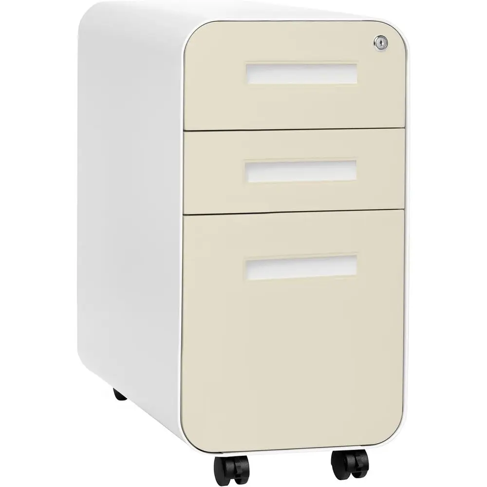 

Мобильный металлический шкаф для документов формата Legal/Letter под стол с замком и колесами, в собранном виде, цвет слоновой кости