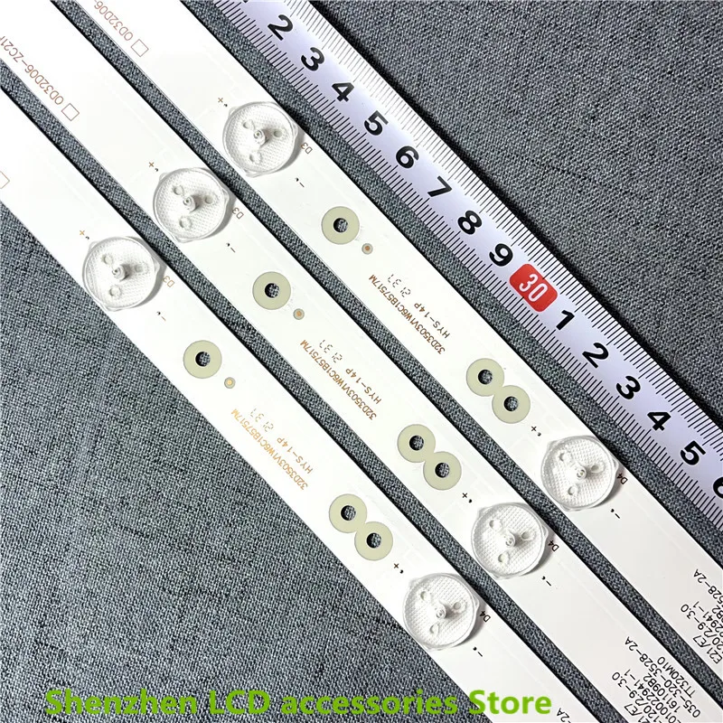 3個ledストリップatvio 32 ''テレビ0D32D06-ZC21FG-05 OD32D06-ZC21FG-05 6S1P 303TT320038 ATV-32 3v 575ミリメートル6LED ledバックライトストリップ