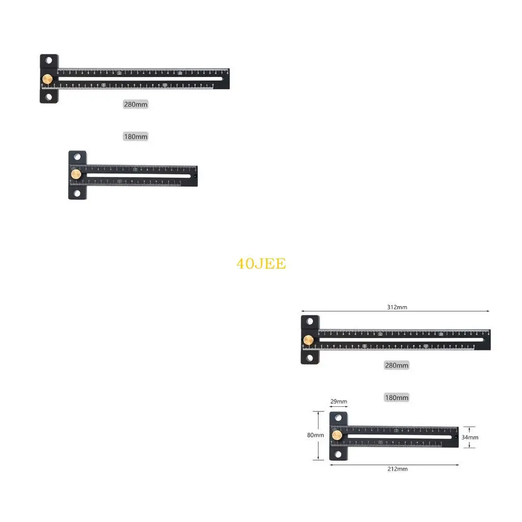 

40JE Алюминиевый сплав 180/280 мм метрический показатель Scribling Ruler для T Woodwor