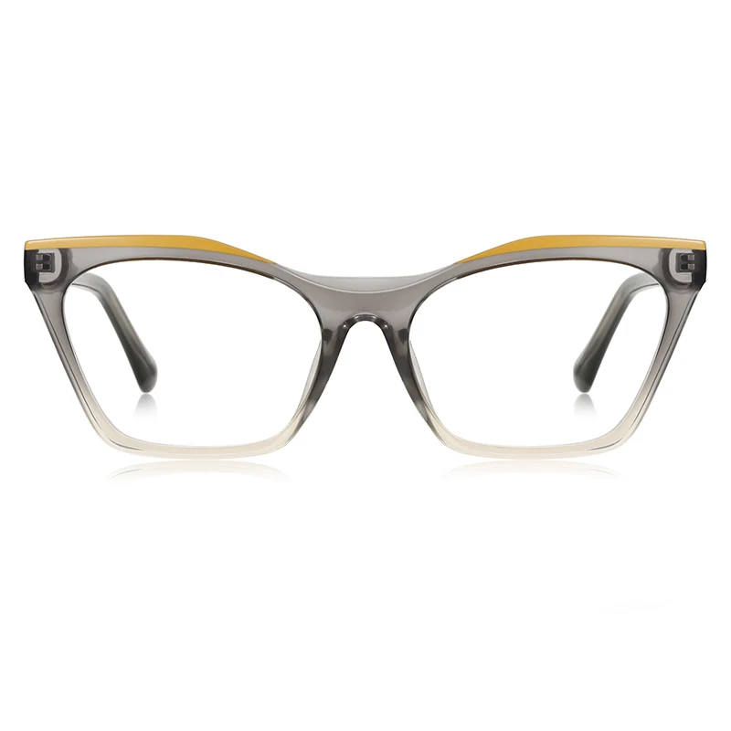 キャットアイファッション スプリットカラー ブルーライトカットメガネ 個性的なデザイン TRフレーム スプリングヒンジ 頭を締め付けない