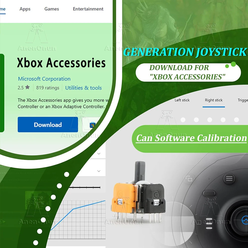 Hall Effect Joystick for Xbox Controller No-Drift Gamepad Thumbstick 3D Analog Sensor Durable Upgrade Replacement Repair Parts