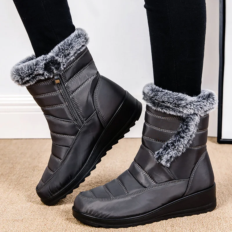 Buty damskie Śnieg Miękkie buty damskie Platforma Buty damskie Futro Utrzymuj ciepło Buty damskie Nowe Plus Size Botas Mujer Buty zimowe