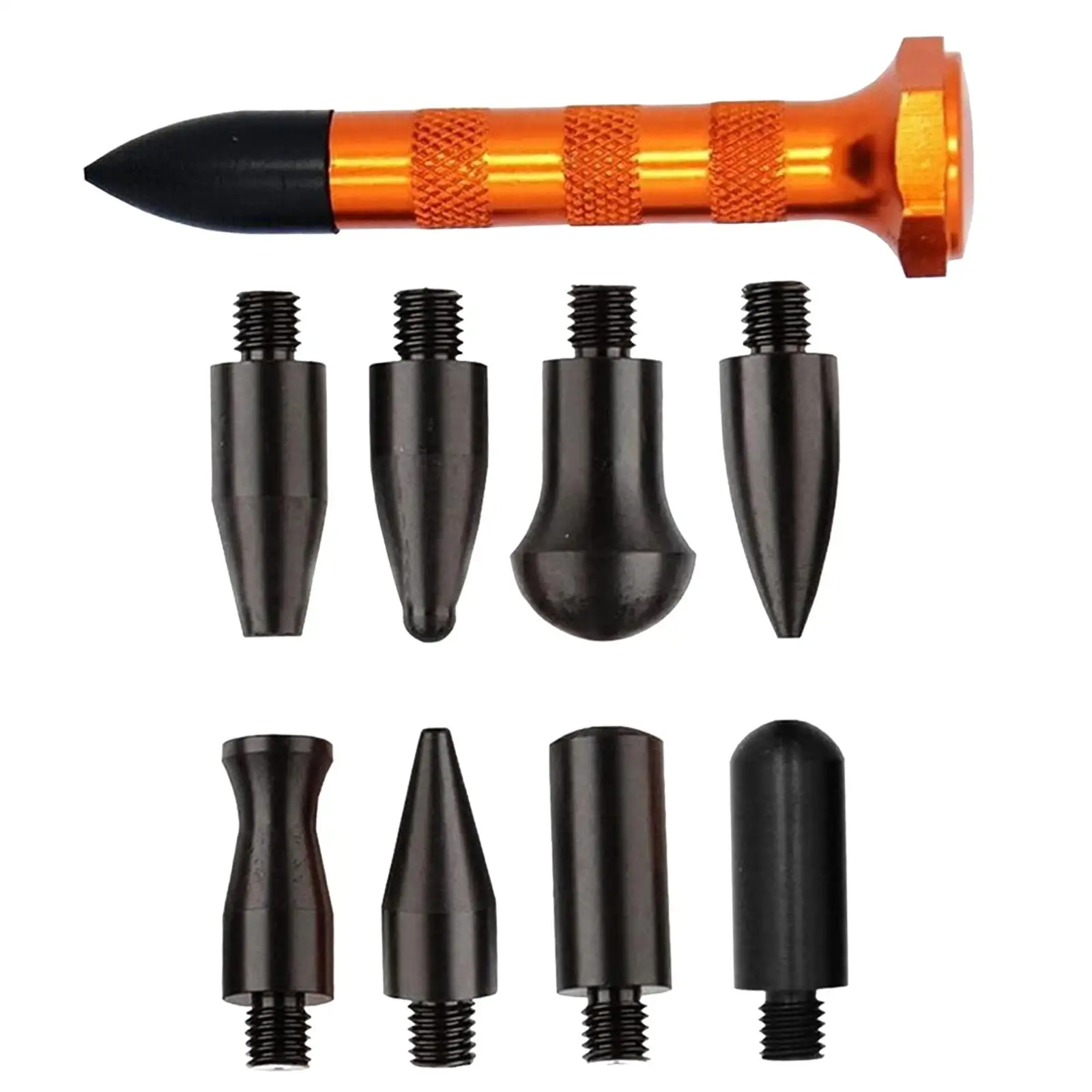 Paintless Dent Repair Hand Tool Set Aluminum Alloy Pen and Knock Heads for Dent Removal on Vehicles and Appliances