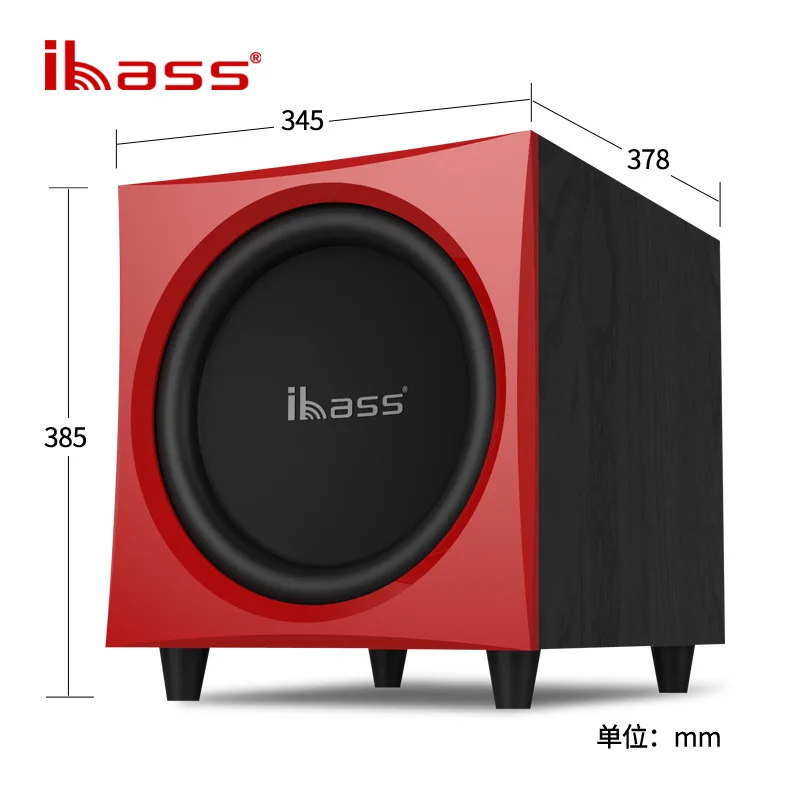 Ibass Active 12 inch 300W Peak Power Subwoofer With Echo Wall Amplifier Bookshelf 2.0 Audio Home Theater Music Center Boombox