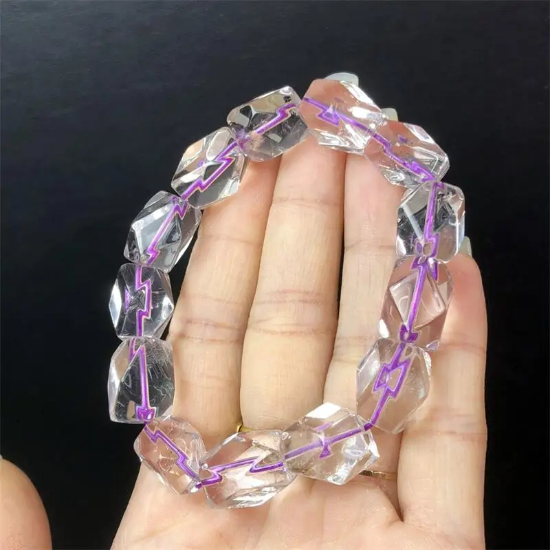 

Natural Amehyst Facet Bead Bracelet Handmade Women Healing Gemstone Crystal Strand Lovers Girlfriend 1PCS