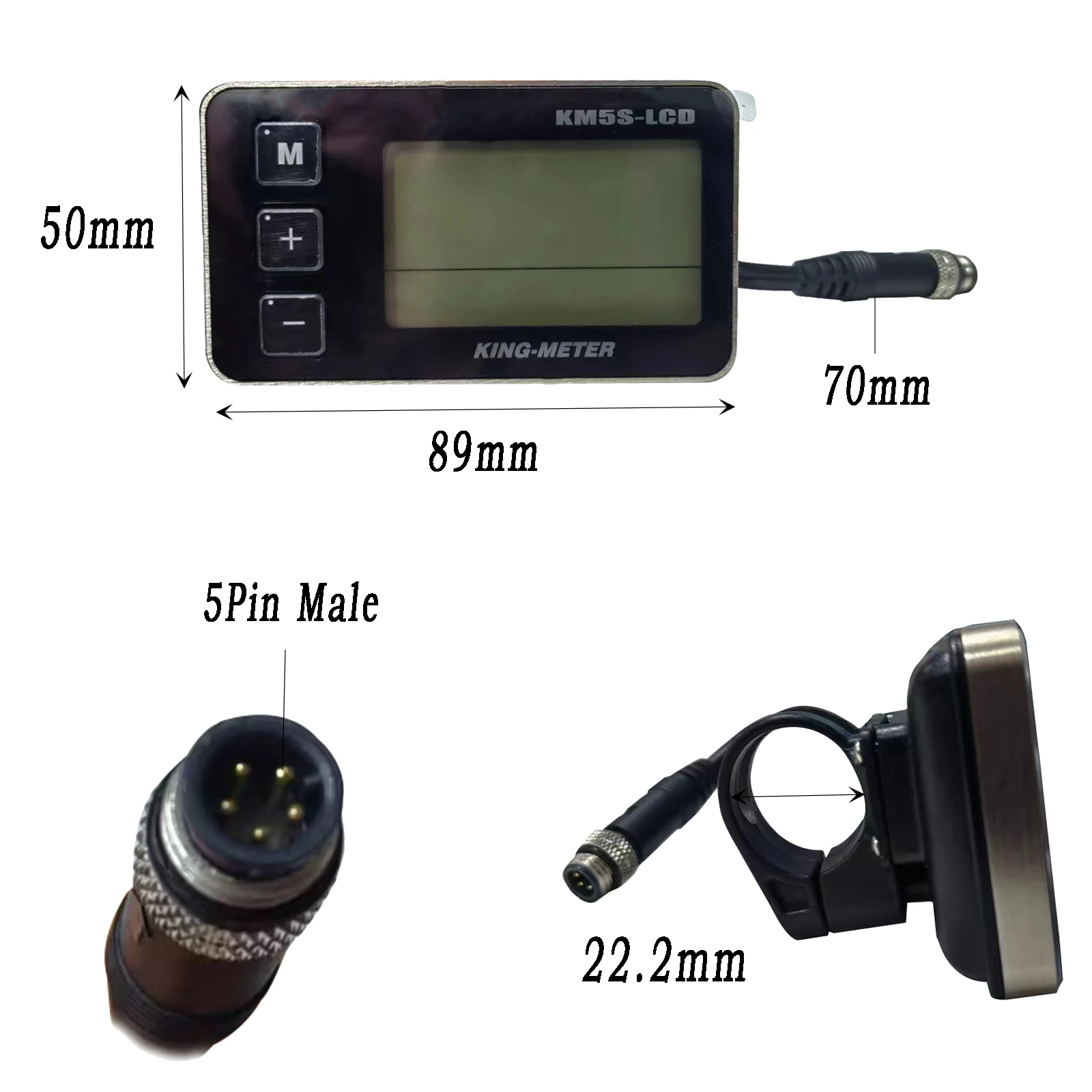 KING-METER KM5S-LCD Display Electric Bike Instrument Monitor e-Bike Speeder Replacement Parts Panel Bafang  LED TFT Kit