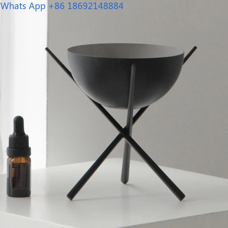 Minimalist fire metal stand tray sample room bedroom storage dish aromatherapy holder decorative accessory