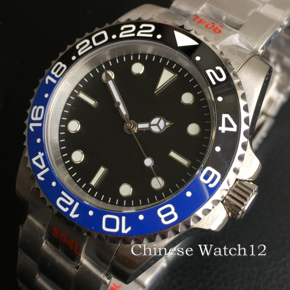 

2022 New BLIGER 40mm Automatic Mens Watch Sapphire Glass Ceramics bezel Black Sterile Dial NH35A Luminous Waterproof Watch