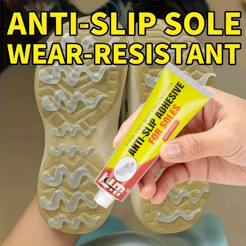 KJM 35ml Rubber Adhesive Anti-Slip Sole Shoe Repair Winter Essential Traction Enhancement Slip Prevention