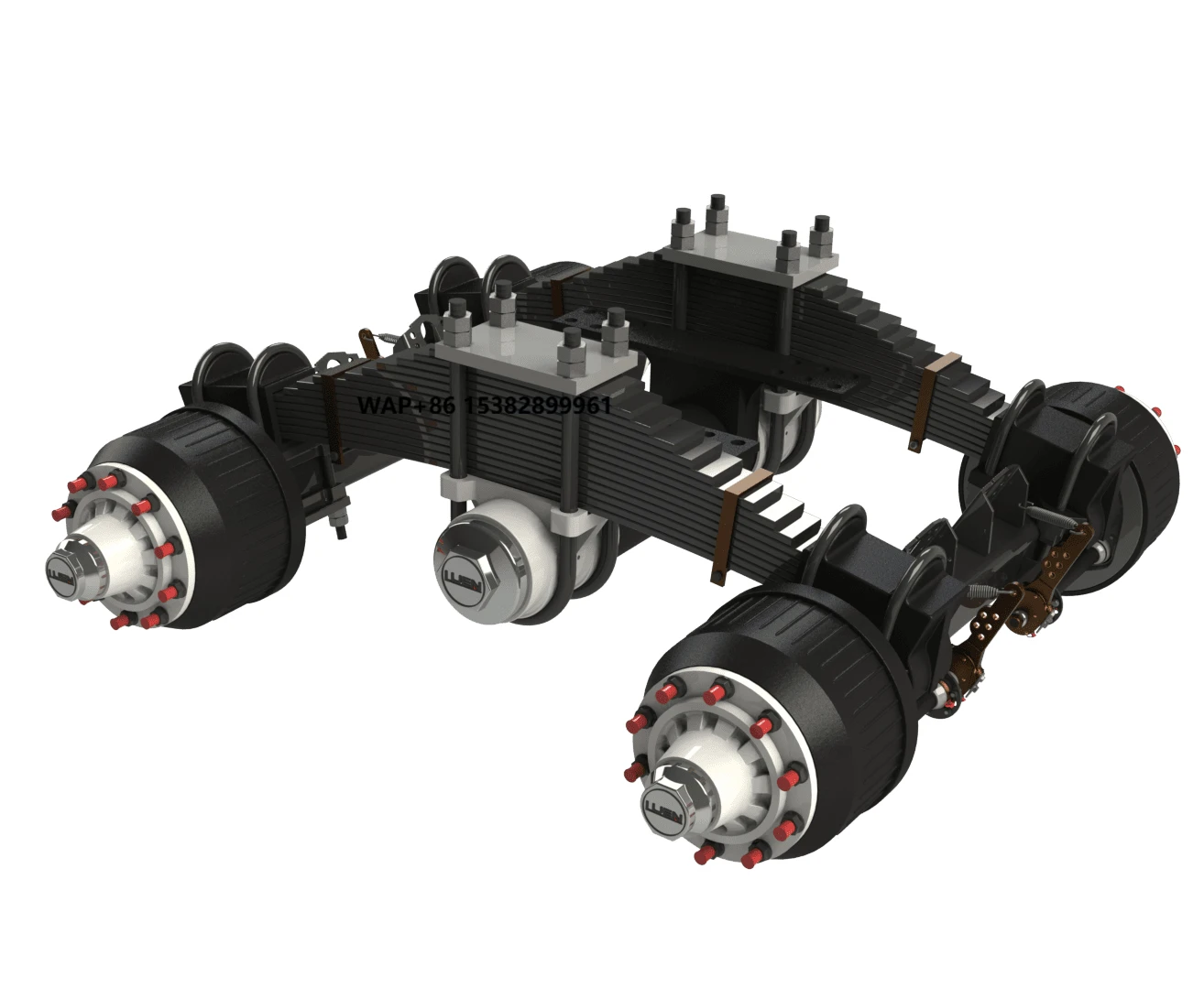 32T Single Point Suspension Mechanical Trailer Bogie Suspension for Heavy Vehicles Tandem Axle Bogie Suspension System