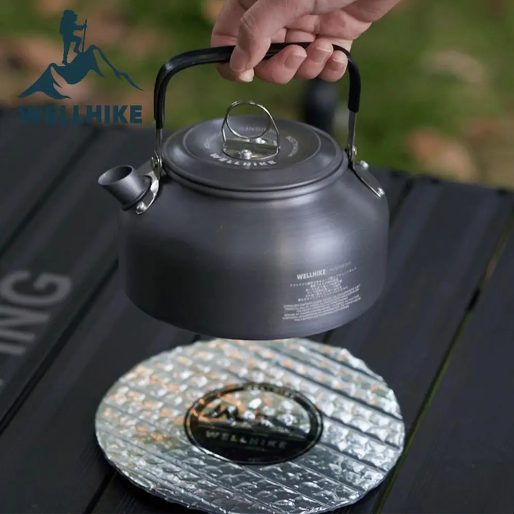 WELLHIKE-Juego de utensilios de cocina para acampar con hervidor de agua, estufa portátil para acampar, vajilla, olla para pesca al aire libre, suministros de cocina para acampar