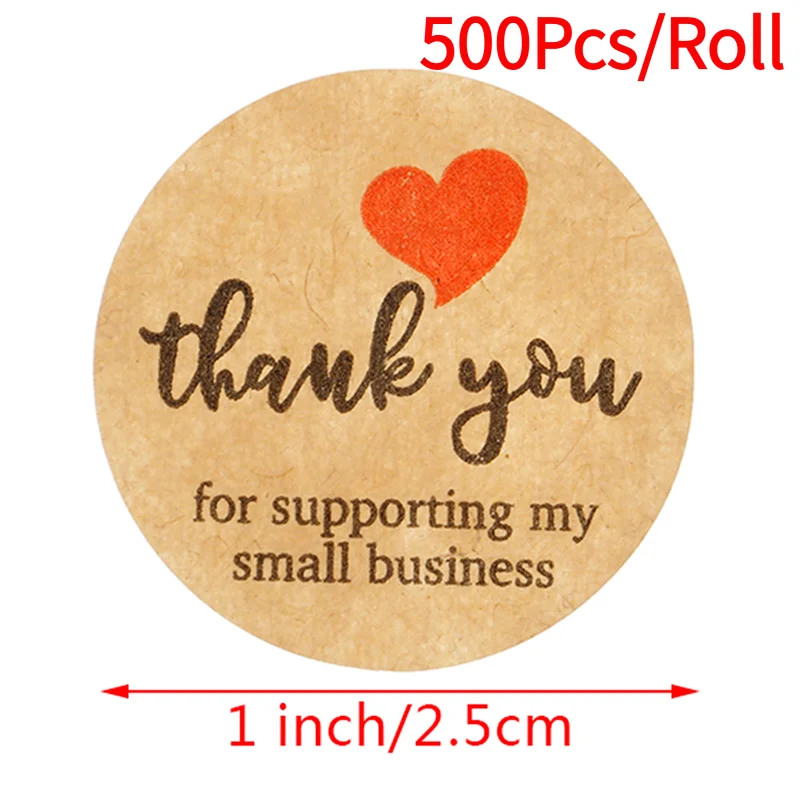 500Pcs/Roll Thank You Stickers Seal Labels Round Paper Label sticker for Decoration