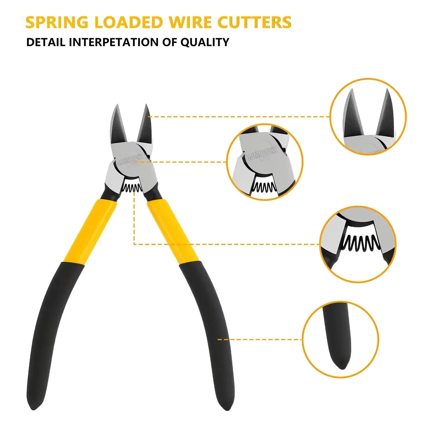 Diagonal Side Cutting Pliers 5/6.5 Inch Wire Cutters Nippers Jewelry Making Hand Tools for Cutting Copper Wire Zip Ties Model
