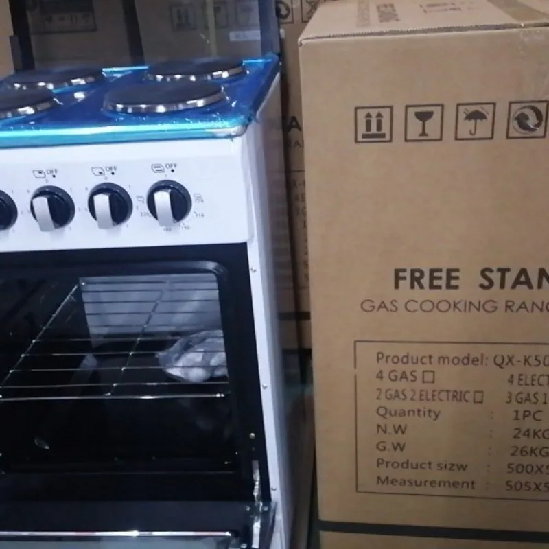 50 Wide 3 Gas One Electric Gas Stove One-piece Oven Manual Ignition