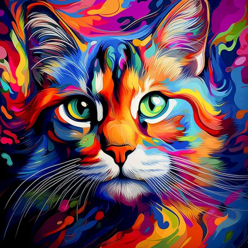 

CHENISTORY 30x30cm Full Round Drill 5D DIY Diamond Painting Cat Animal Embroidery Cross Stitch Kits For Home Decor Gift