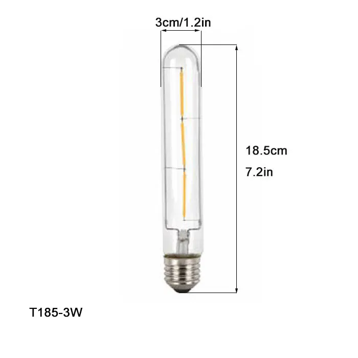 100-240V 6000K LED Filament Light Bulb 110V 120V 6500K Tubular Edison Bulbs T10 T185 T225 T30 T300 Long Tube 4W 6W 8W LED Bulb