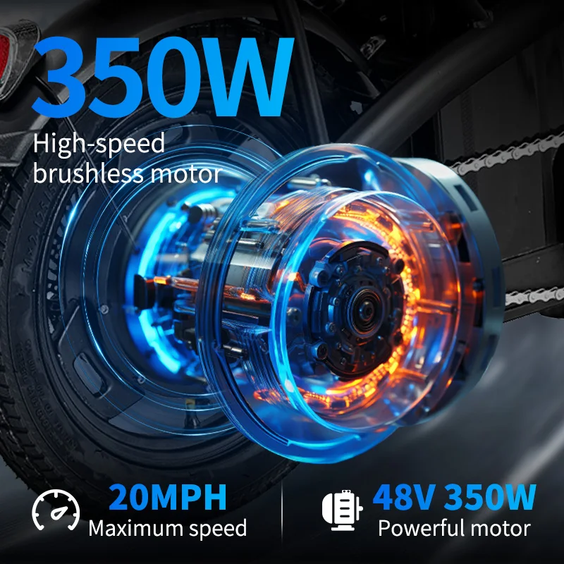 HEZZO T5 格安電動自転車 48V 350W 折りたたみ式電動自転車 10.4Ah 長距離走行 ディスクブレーキ 14インチ スマホホルダー付き EU・US倉庫発送