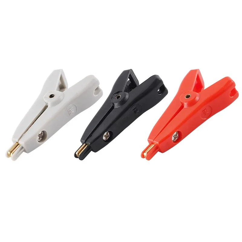 Pince Crocodile plate câble électrique batterie pinces de Test en métal cuivre laiton pince Crocodile LCR Kelvin pince Crocodile 52mm