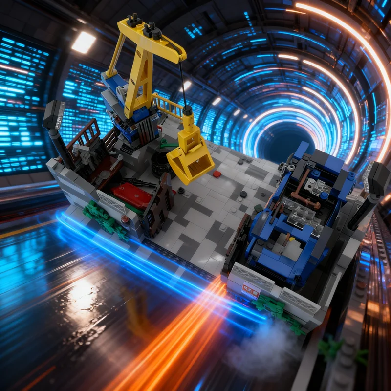 

850 деталей MOC: Модель автомобиля Speed Champion «Городской Свалочный Депо» — Конструктор, Архитектурная игрушка, Рождественский подарок, Обучающий набор из кирпичиков