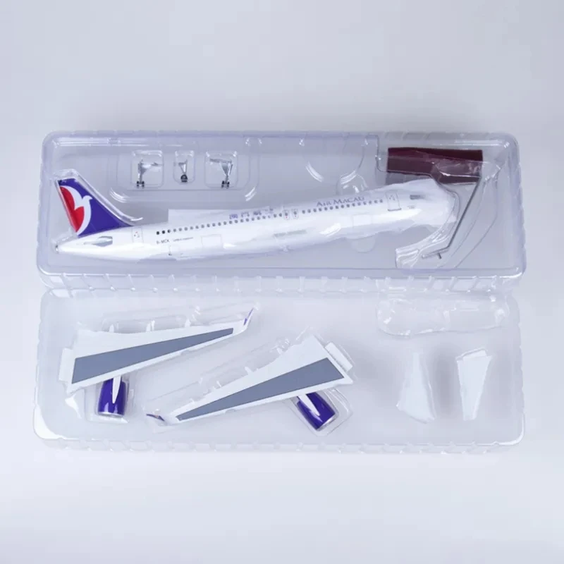 Airbus ของเล่นเครื่องบิน 47 ซม.1/80 Scale ของเล่นเครื่องบิน A320 NEO Air Macau Airlines รุ่น Light & ล้อ Landing Gear เรซิ่นเครื่องบิน