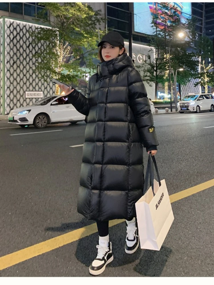 Winter Women\'s Jackets 2024 Long Coats Down Thicken Hooded White Duck Down Coats Couples Overcoats Same Style for Men and Women